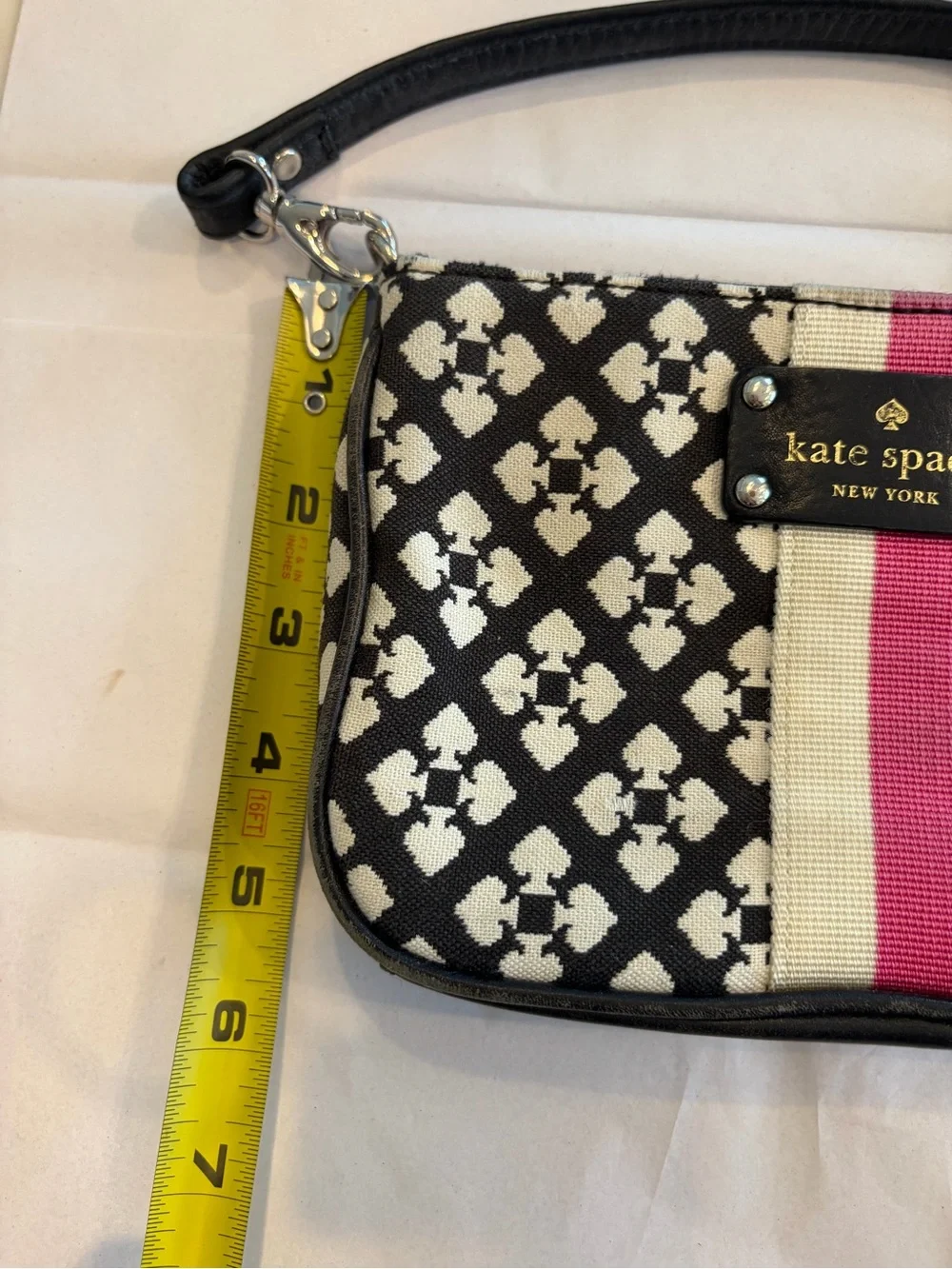Kate Spade black, pink & white wristlet.